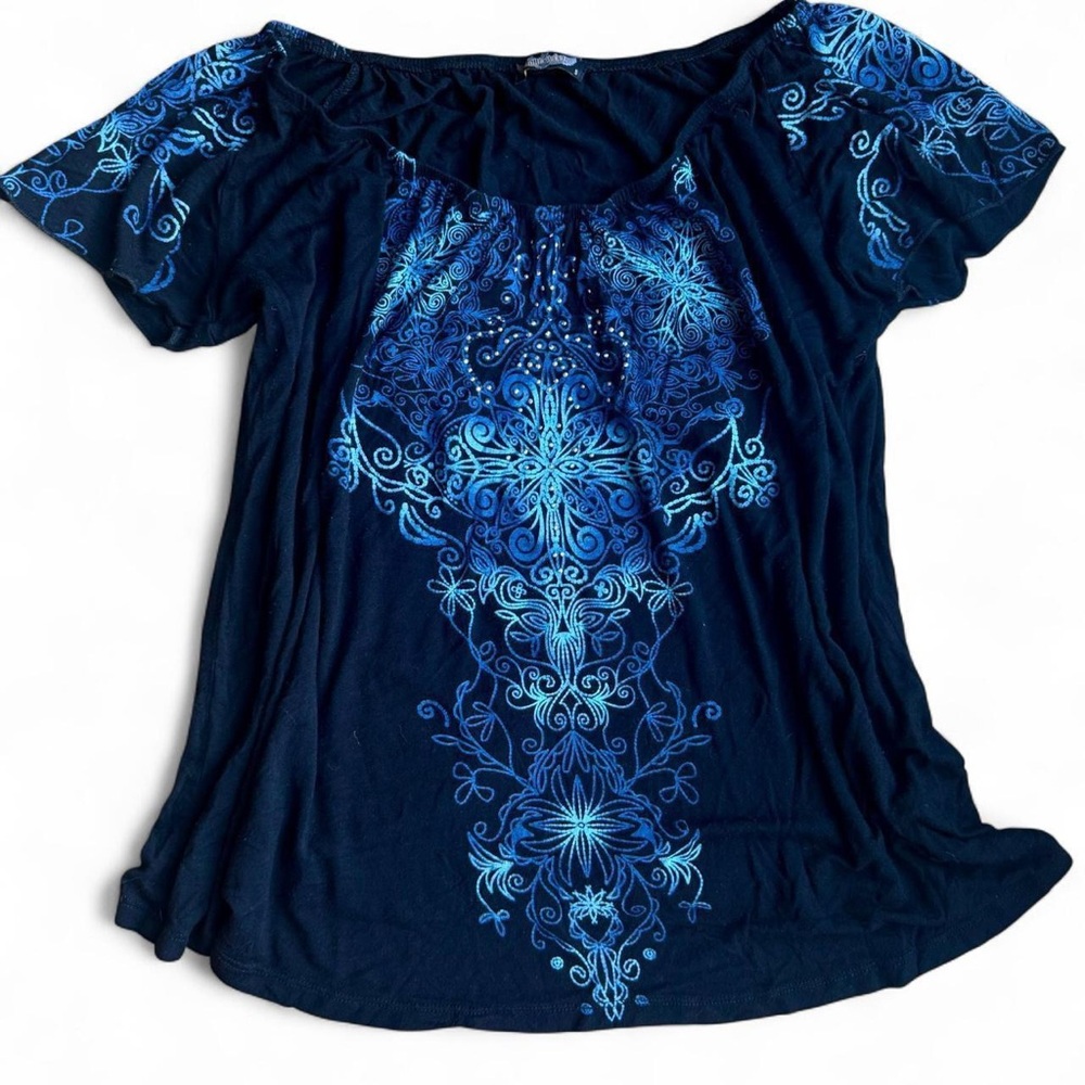 Vanilla Sugar Navy Blue Floral Blouse